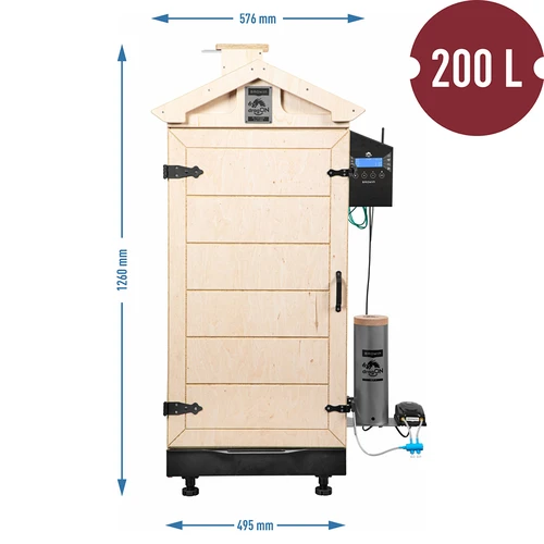 Belaidė rūkykla dragON PLYWOOD NATURE su Wi-Fi valdikliu, 200L - 8