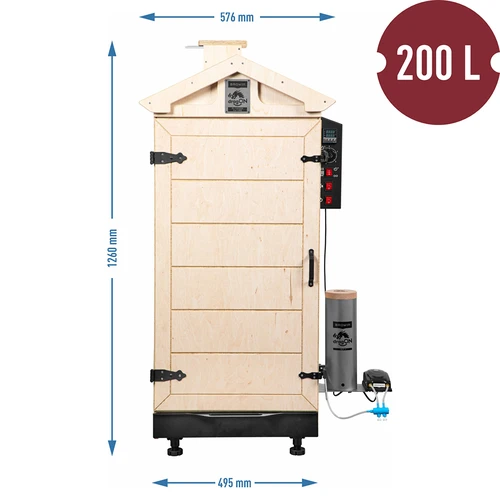 Berėmė rūkykla dragON PLYWOOD NATURE su skaitmeniniu valdikliu, 200L - 8