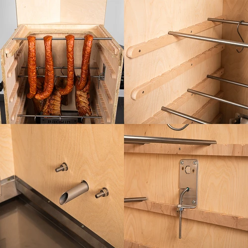 Berėmė rūkykla dragON PLYWOOD NATURE su Wi‑Fi valdikliu, 200 l - 5