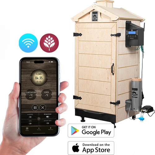 Bezramowa wędzarnia dragON PLYWOOD NATURE ze sterownikiem Wi-Fi, 200L