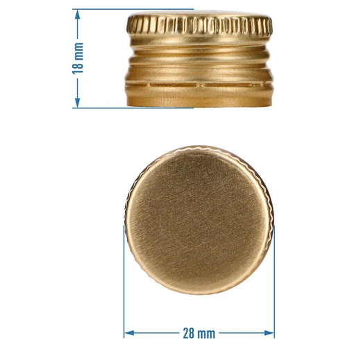 Butelių užsukamas kamštelis fi 28/18 - auksinis - 8 vnt. - 4