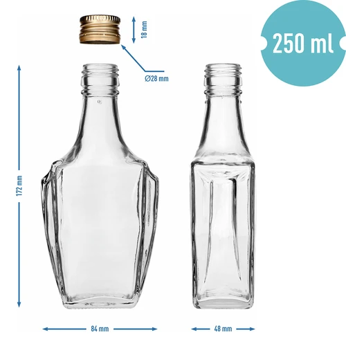 Butelis Art Deco 250 ml su užsukamu kamšteliu fi28 - 6