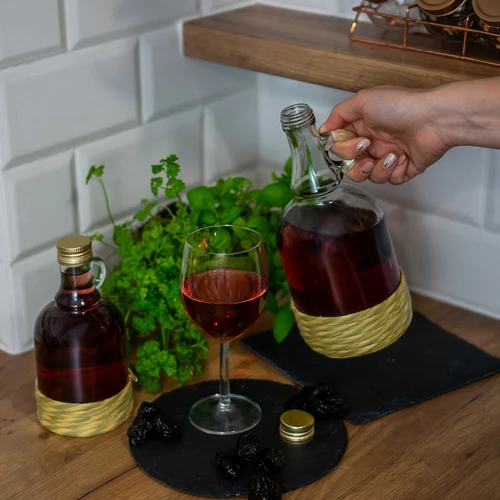 Butelis Gallone 1L su pintu apvalkalu, su užsukamu kamšteliu - 5