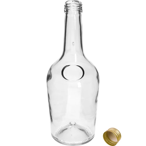 Butelis GLORIA 0,5 l, su auksinės spalvos užsukamu kamšteliu, fi 28, 1 vnt. - 2