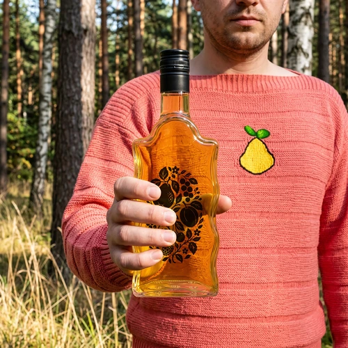 Butelis „Klasztorna“ 500 ml su užsukamu dangteliu ir spauda „Vaisiai“, dizainas Nr. 1 - 8