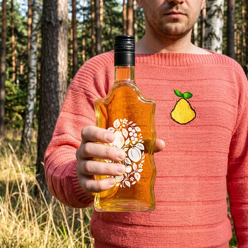 Butelis „Klasztorna“ 500 ml su užsukamu dangteliu ir spauda „Vaisiai“, dizainas Nr. 1 - 8
