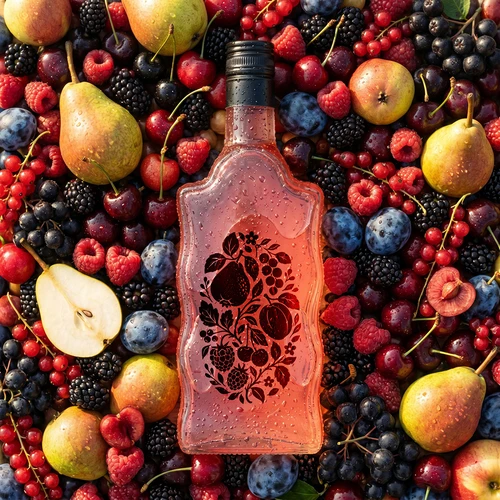 Butelis „Klasztorna“ 500 ml su užsukamu dangteliu ir spauda „Vaisiai“, dizainas Nr. 1 - 6
