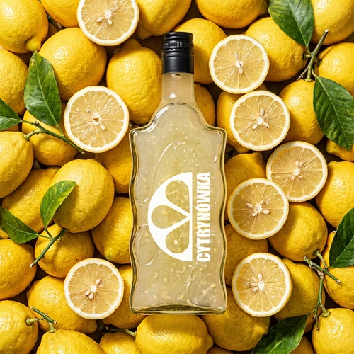 Butelis Klasztorna 500 ml su užsukamu dangteliu ir spausdintu užrašu „Cytrynówka”, dizainas Nr. 2 - 6