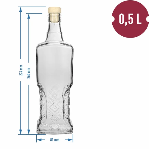 Kredensinis butelis 500 ml su kamščiu - 5