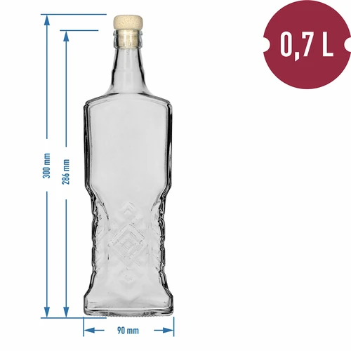 Butelis „Kredensowa“ 700ml su kamščiu - 5