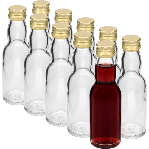 „Maluch“ buteliukas su auksinės spalvos užsukamu kamšteliu, 40 ml, 10 vnt. - 2