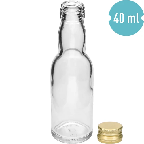 „Maluch“ buteliukas su auksinės spalvos užsukamu kamšteliu, 40 ml, 10 vnt. - 6