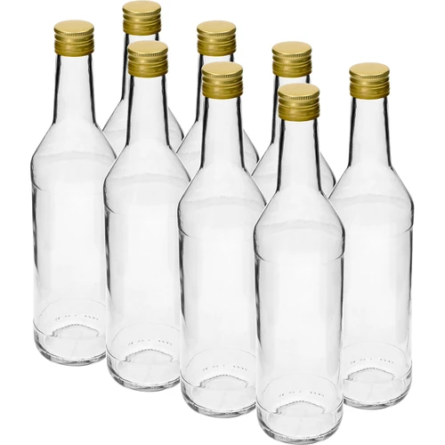 Butelka 500 ml na wódkę prosta z zakrętkami - 8 szt.  - 1 