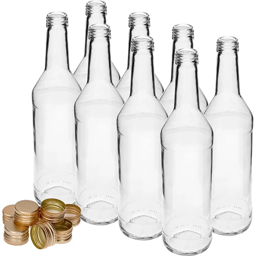 Butelka 500 ml na wódkę prosta z zakrętkami - 8 szt. - 3