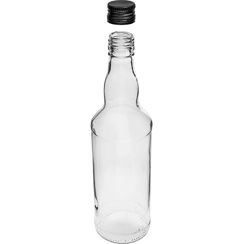 Butelka 500 ml na wódkę, z czarną zakrętką, 6szt. - 4