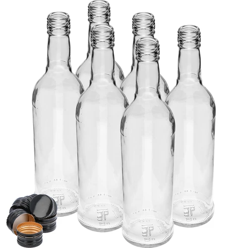 Butelka 500 ml Smukła, z zakrętką czarną, na wódkę, 6 szt. - 3