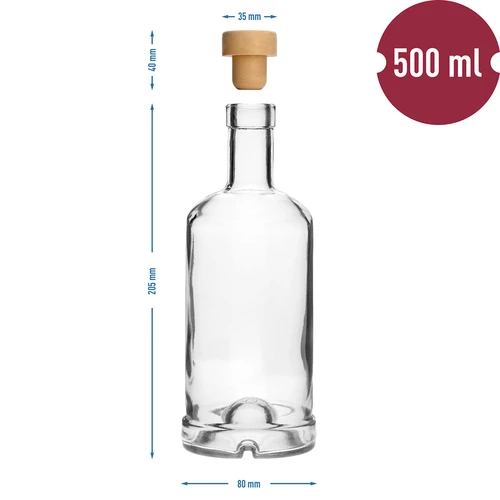 Butelka Gabinetowa 500 ml z korkiem - 6