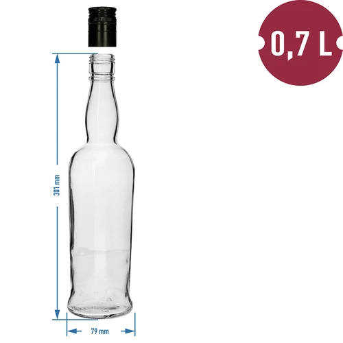 Butelka Kapitańska 700 ml z zakrętką, 1 szt. - 4