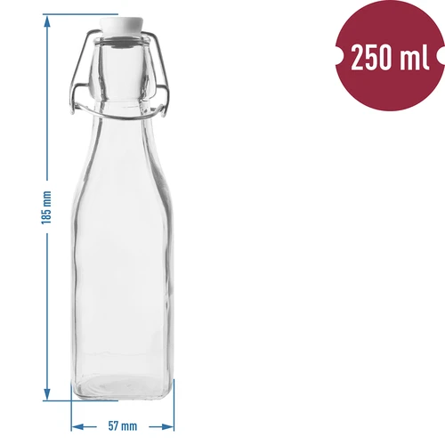 Butelka Kwadratowa hermetyczna 250 ml - 2