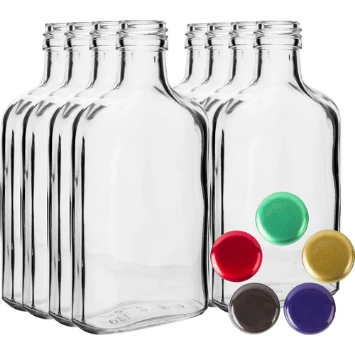 Butelka na nalewki piersiówka 100 ml+ zakrętka 8 szt. - 2