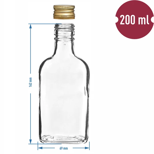 Butelka na nalewki piersiówka z zakr 200 ml 10 szt - 6