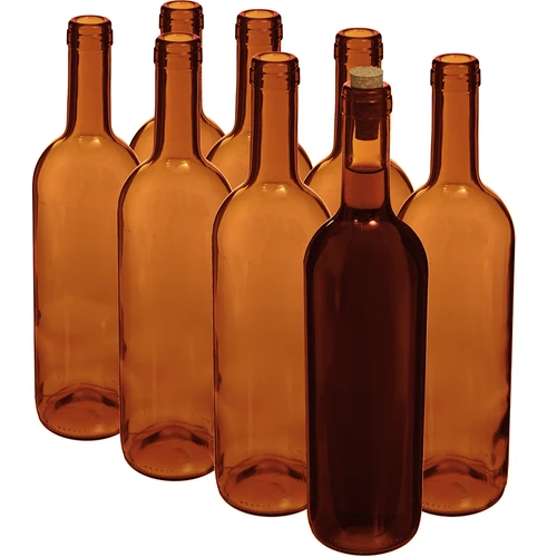 Butelka na wino 750 ml brązowa - zgrzewka 8szt. - 2