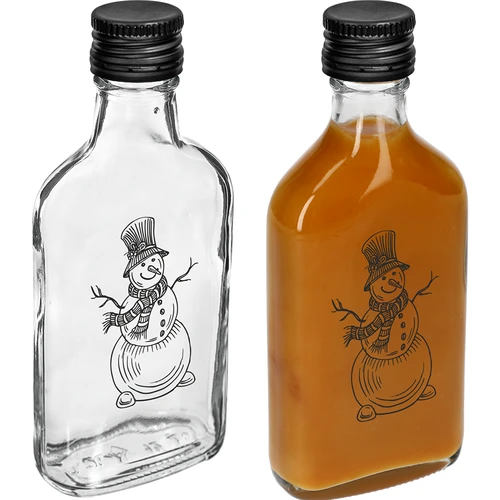 Butelka Piersiówka 200 ml z zakrętką, nadruk „Bałwanek", 1 szt. - 3