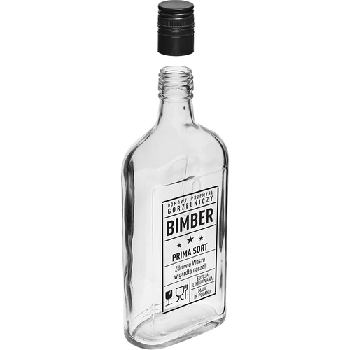 Butelka Piersiówka 500 ml z zakrętką, nadruk „Bimber PRL", 1 szt. - 3
