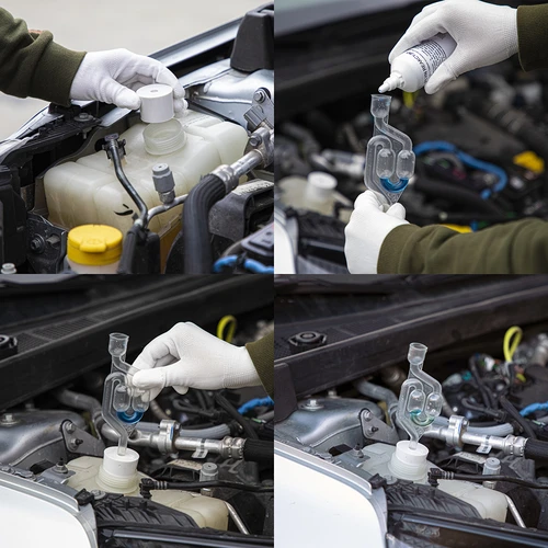 Cilindro galvutės tarpinės testeris – 6 adapteriai, 100 ml reaktyvo - 5