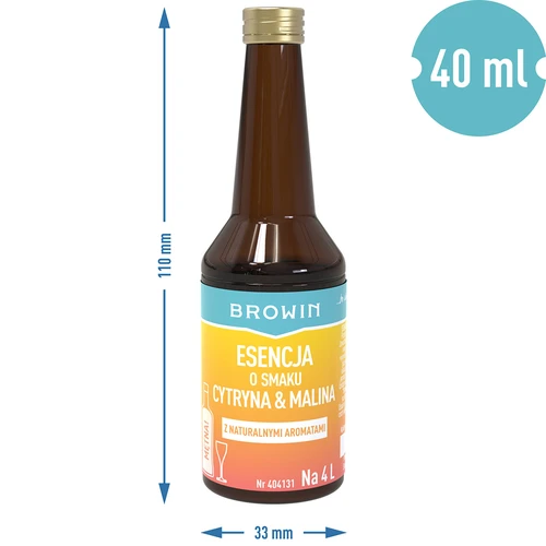 Citrinų ir aviečių skonio esencija – 40 ml, skirta 4 l - 7