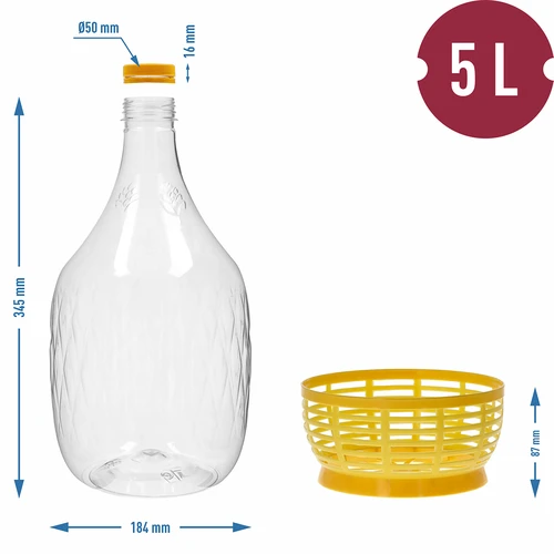 Damadžanas Dama 5 L PET, su užsukamu dangteliu ir krepšeliu - 6