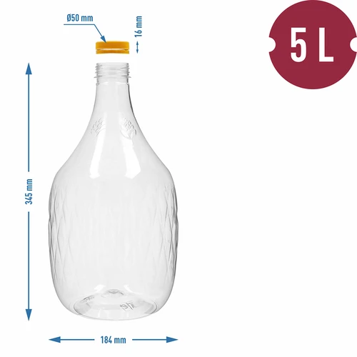 Damižonas Dama 5 l PET, su užsukamu dangteliu - 4