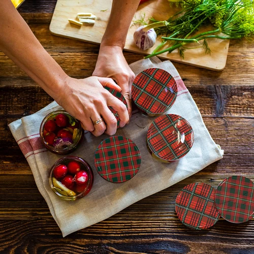 Dangtelis fi82/6, škotiškas languotas raštas, miksas, 10 vnt. - 7