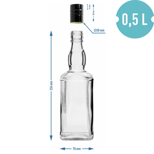 Butelis „Daniels“ 500 ml su užsukamu kamšteliu, 1 vnt. - 6