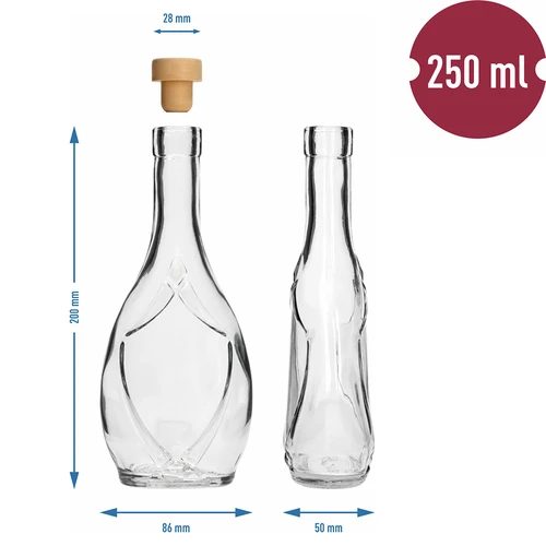 Dekoratyvinis butelis ICONA 250 ml, su kamšteliu-grybuku, 1 vnt. - 5