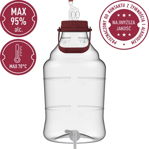 Demijonas 15 l su rankena ir kraneliu - 4