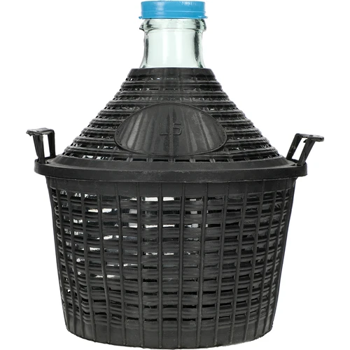 Demižonas vynui 5 l plastikiniame krepšyje