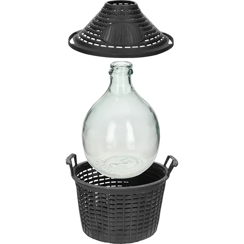 Demižonas vynui 5 l plastikiniame krepšyje - 4