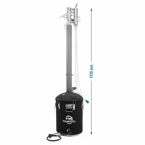 Distiliatorius HawkStill „Šalti pirštai” 60 L - stiklo granulėmis smėliuota kolona fi 60,3 mm ir talpos izoliacija - 17