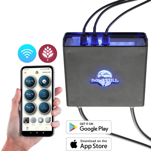 Distiliavimo termometras hawkSTILL Wi‑Fi su kaitinimo elemento įjungimo ir išjungimo funkcija