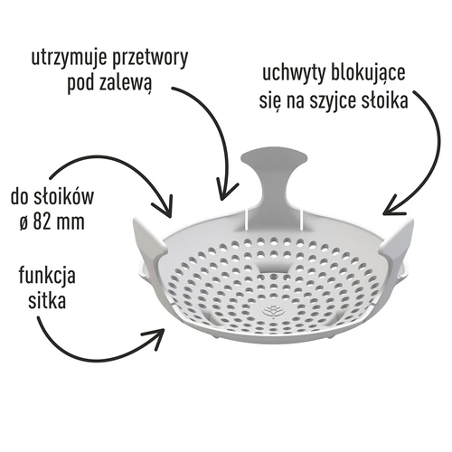 Docisk - sitko do przetworów, kiszonek i octu - do słoików fi 82 - 3