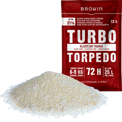 Drożdże gorzelnicze Turbo Torpedo 72h 21% - 120 g - 3