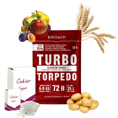 Drożdże gorzelnicze Turbo Torpedo 72h 21% - 120 g - 4