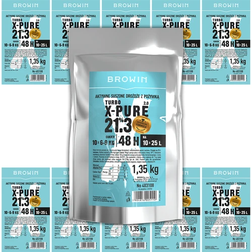 Drożdże Turbo X-Pure 21,3%, 10 x 25 L, 1,35 kg - 6