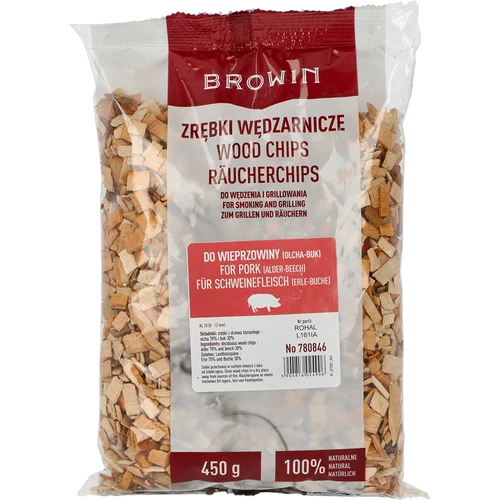 Drožlės rūkymui/griliavimui kiaulienai - mišinys (70% alksnis, 30% bukas), 450 g, kl.10