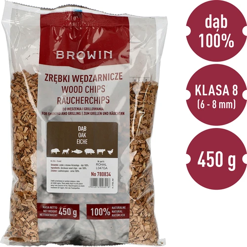 Drožlės rūkymui/grilinimui, ąžuolas, 450 g, kl. 8 - 3