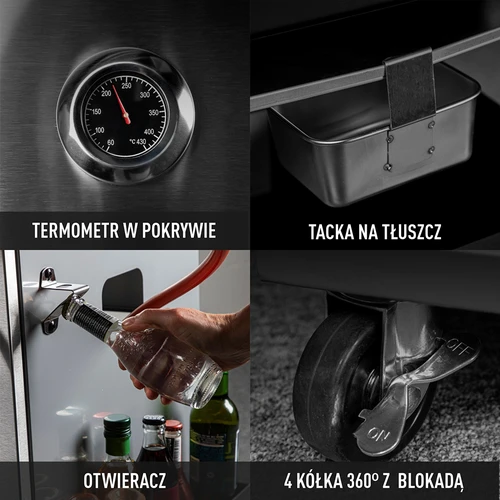 Dujinis grilis dragON BBQ101, 11,7 kW, juodai sidabrinis - 8