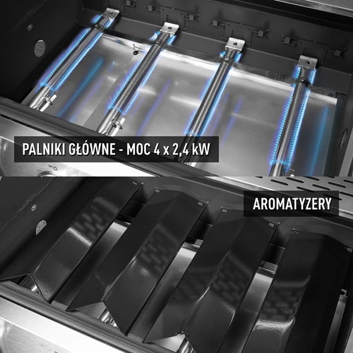 Dujinis grilis dragON BBQ101, 11,7 kW, juodai sidabrinis - 5