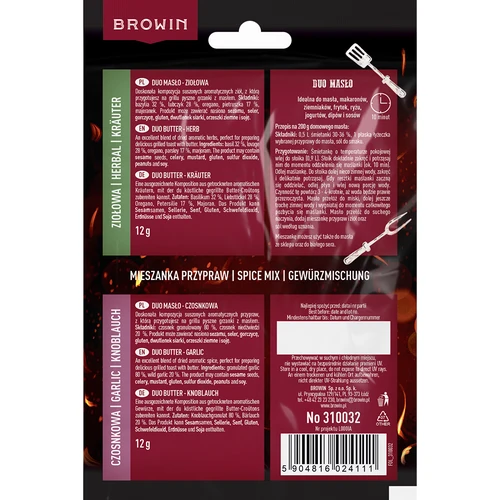 Duo Masło - česnakinis ir žolelių prieskonis 2 viename, 2 x 12 g - 2