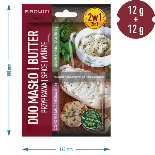 Duo Masło - česnakinis ir žolelių prieskonis 2 viename, 2 x 12 g - 4